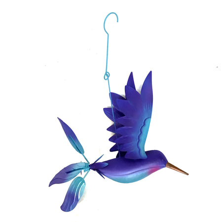 Blue Hummingbird Hanging Spinner