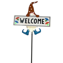 Load image into Gallery viewer, Welcome Sign Gnome Stake 42in
