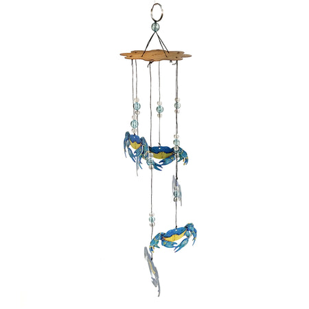 Metal Blue Crabs Wind Chime