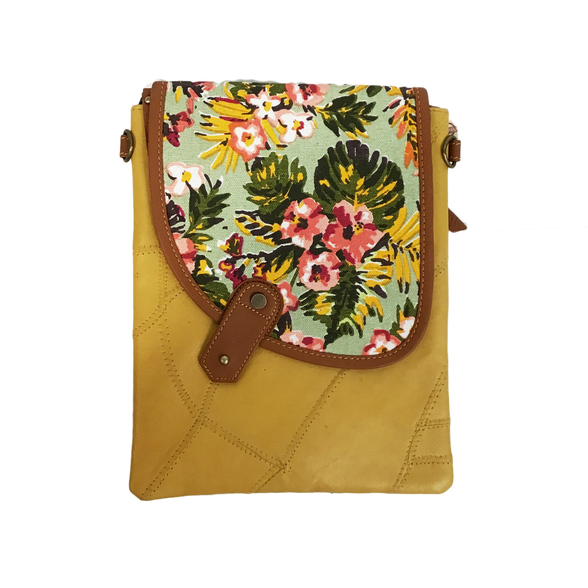 Yellow Floral Crossbody Bag, Small