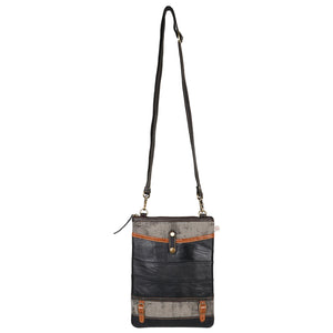 Small Black Grey & Brown Crossbody Bag