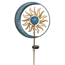 Load image into Gallery viewer, Blue Moon Metal Solar Garden Stake
