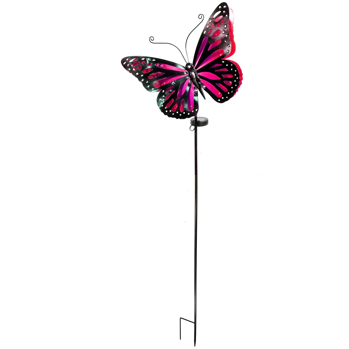 Pink Butterfly Solar Stake