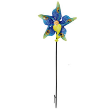 Load image into Gallery viewer, Star Spinner Peacock Metal stake
