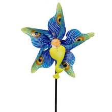 Load image into Gallery viewer, Star Spinner Peacock Metal stake
