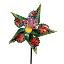 Load image into Gallery viewer, Star Spinner Ladybug Metal Stake
