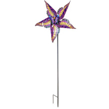 Load image into Gallery viewer, Star Spinner Purple Butterfly Metal Stake
