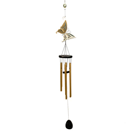 Gold Butterfly Wind Chime 45in