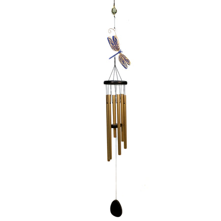 Gold Dragonfly Wind Chime 45in
