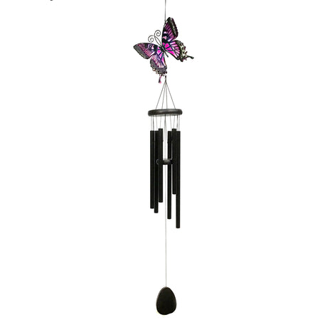 Pink Butterfly Wind Chime 45in