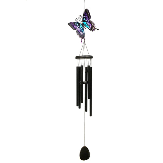 Purple Butterfly Wind Chime 45in