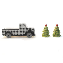 Load image into Gallery viewer, Truck with Christmas Tree Salt &amp; Pepper Shakers
