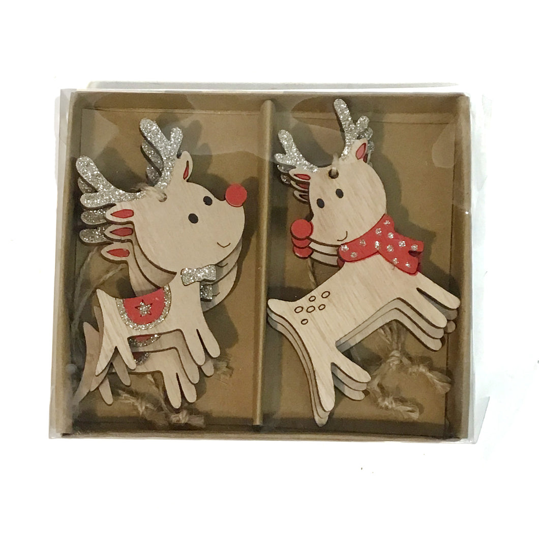 Deer Ornaments, Set of 6