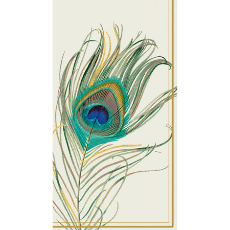 Paper Guest Napkin, 16 Count, Peacock Feather
