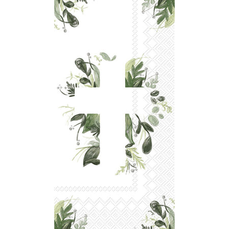 Paper Guest Napkin, 16 Count, Cross with Plants