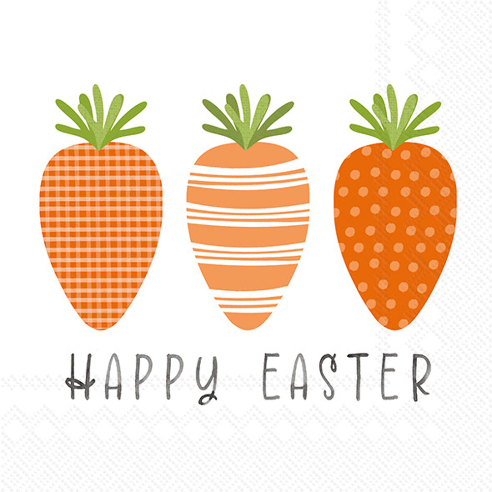 Paper Cocktail Napkin, 20 Count, Easter Carrots