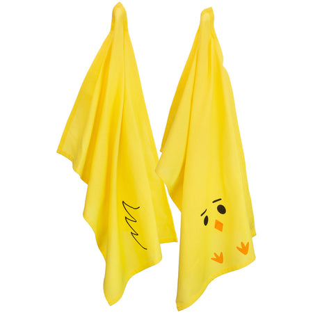 Yellow Chick Tea Towels, Set of 2