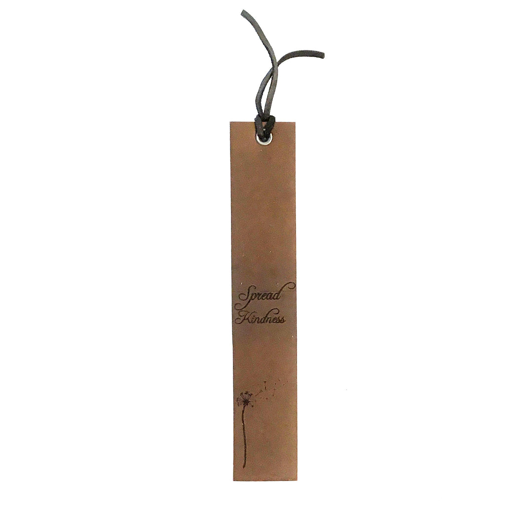 Engraved Leather Bookmark, Spread Kindness