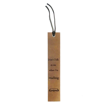 Engraved Leather Bookmark, Don't Talk to Me