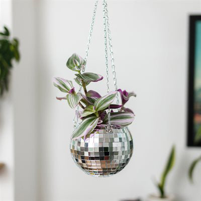 Disco Ball Hanging Planter, 4in