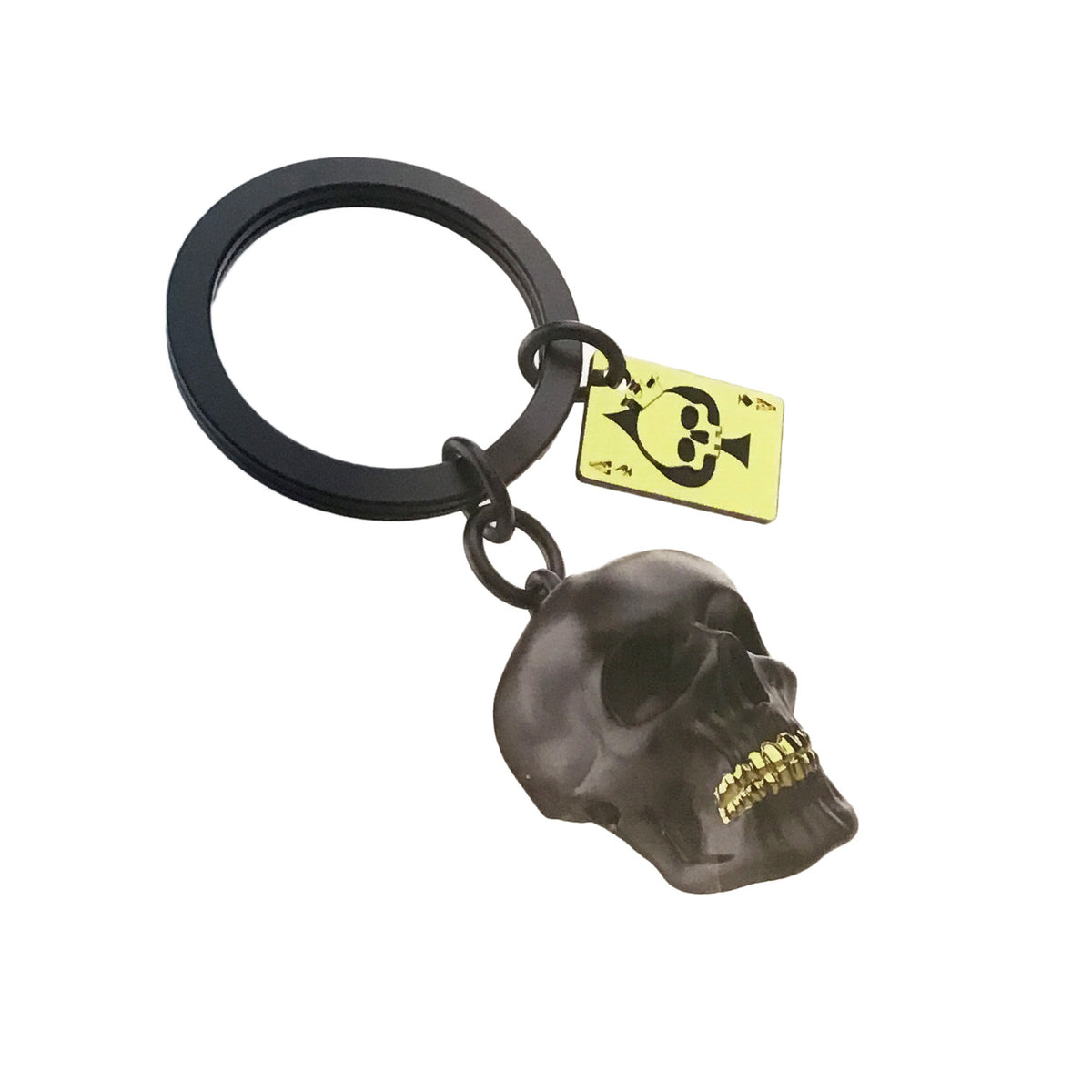 Black Skull/Ace of Spades Metal Keychain