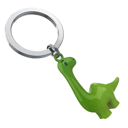 Green Dinosaur Metal Keychain