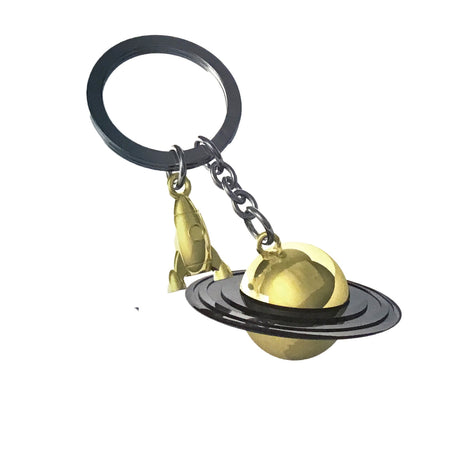 Saturn/Rocket Metal Keychain