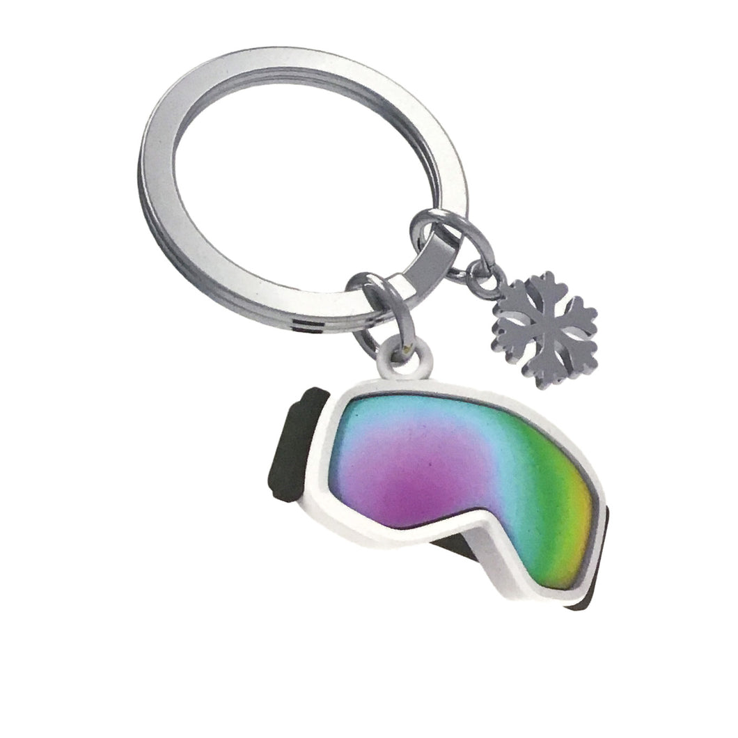 Ski Goggles Metal Keychain