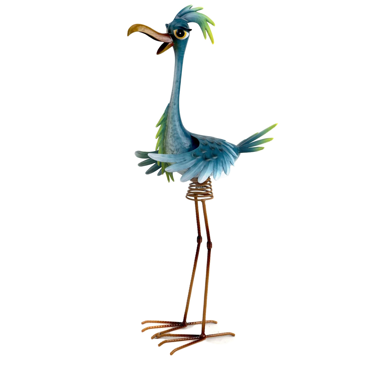 Wacky Heron Metal Statue, 24in