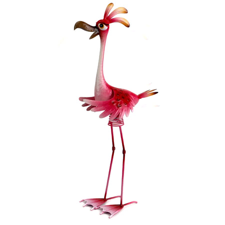 Wacky Flamingo Metal Statue, 24in
