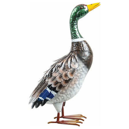 Mallard Duck Metal Statue, 19in