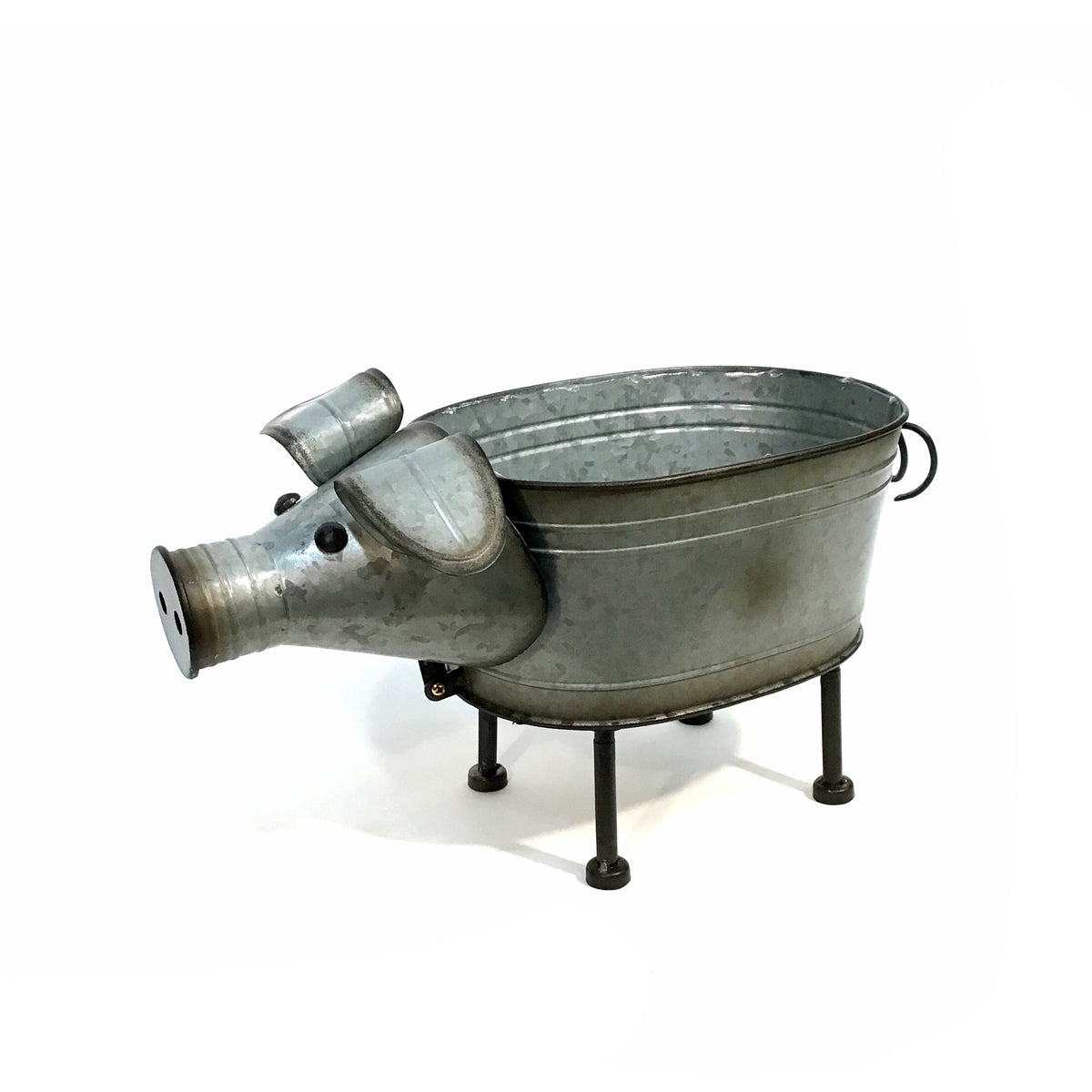 Planter, Metal, Pig w/ Stand Small