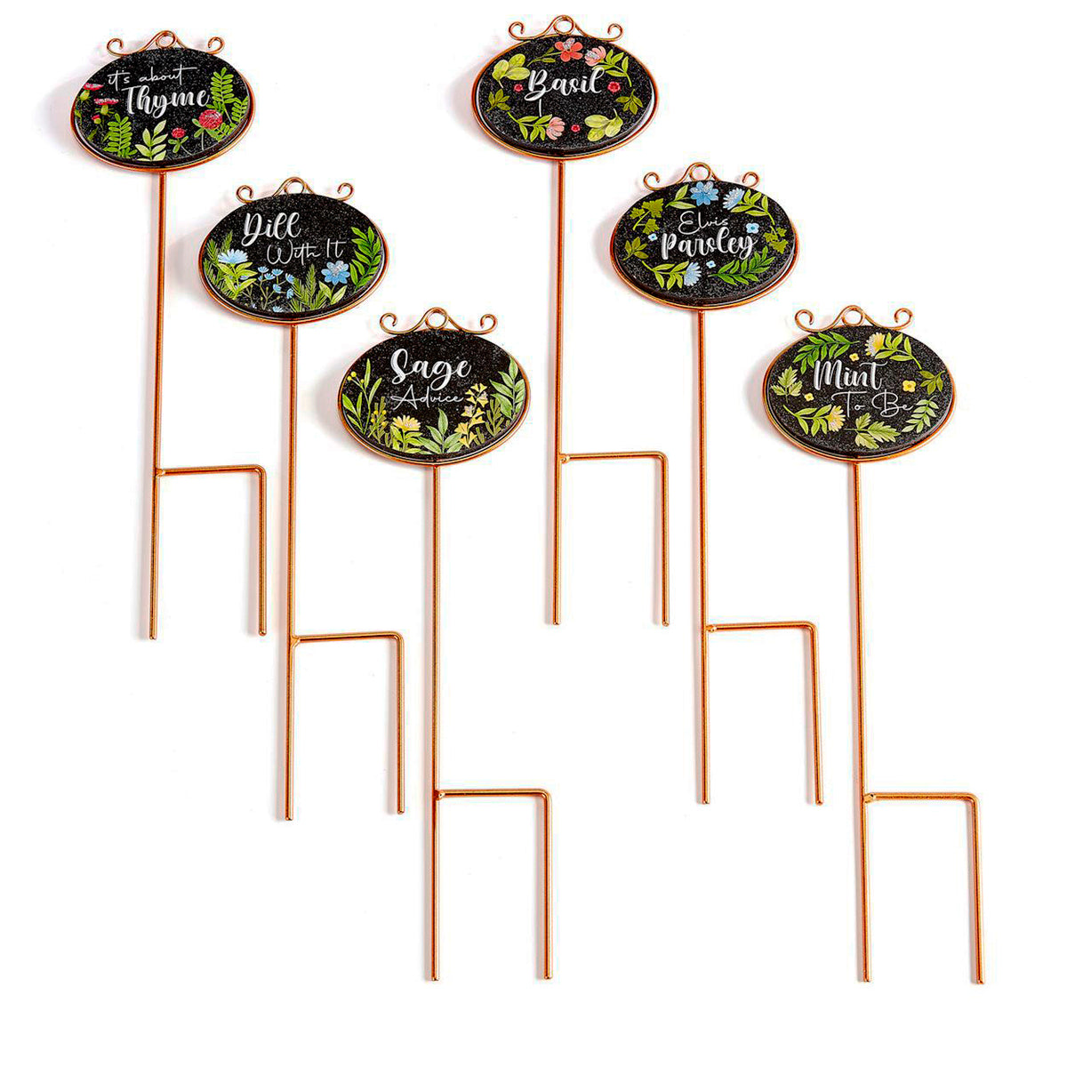 Metal Herb Plant Pick 6 Asst