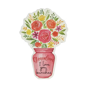 Wood Floral Bouquet Token, 6 Asst