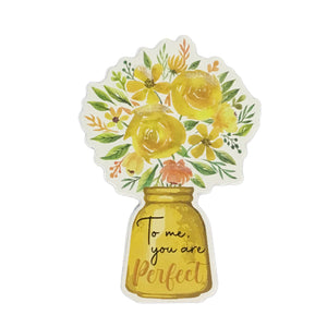 Wood Floral Bouquet Token, 6 Asst