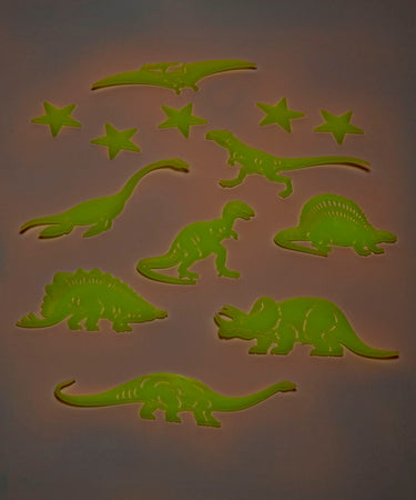 Glow in the Dark Dinosaur Plastic Stickers