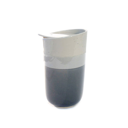 Striped Glass Ceramic Coffee Mug, 11oz
