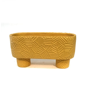 Oval Footed Pot, Yellow, 29.5x11.5x15cm