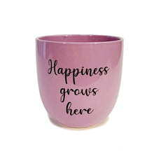 Load image into Gallery viewer, Purple &quot;Happiness&quot; Pot, 15x15x15cm
