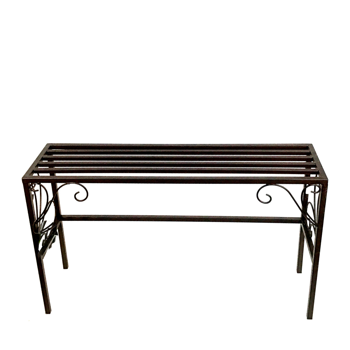 Metal Rectangular Scroll Plant Stand, Medium