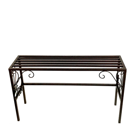 Metal Rectangular Scroll Plant Stand, Medium