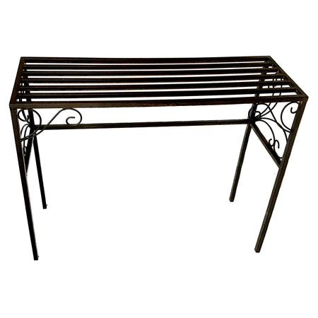 Metal Rectangular Scroll Plant Stand, Large