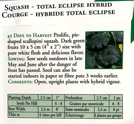 Squash - Total Eclipse Hybrid Seeds, OSC