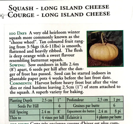 Squash - Long Island Cheese Seeds, OSC