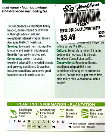 Cauliflower - Twister Seeds, OSC