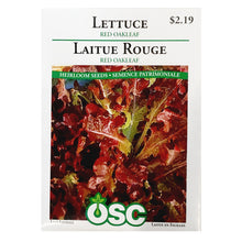 Load image into Gallery viewer, Lettuce - Red Oakleaf Seeds, OSC
