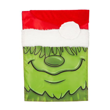 Grinch Close Up Applique Garden Flag