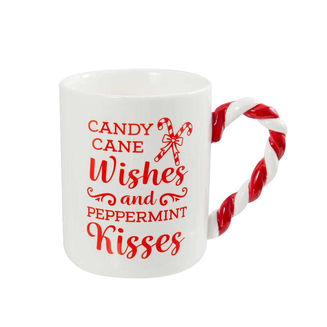 Candy Cane Handle 14oz Ceramic Boxed Mug