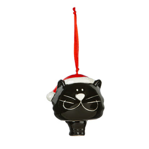 Ceramic Xmas Cat Ornaments, 2 Asst