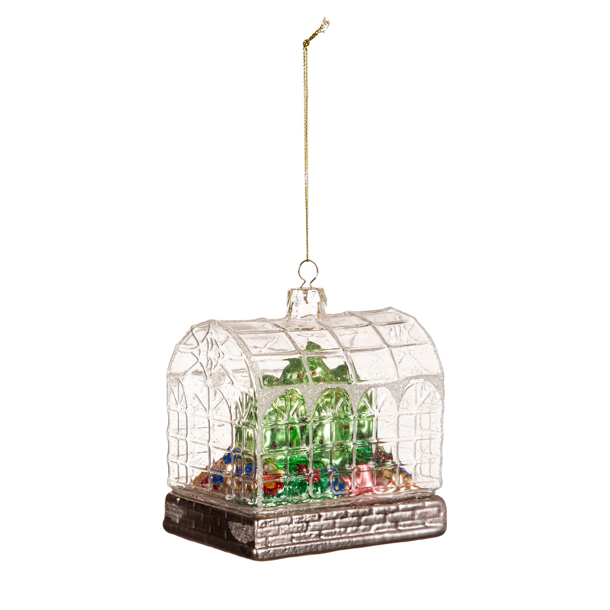 Glass Christmas Greenhouse Ornament, 2 Asst
